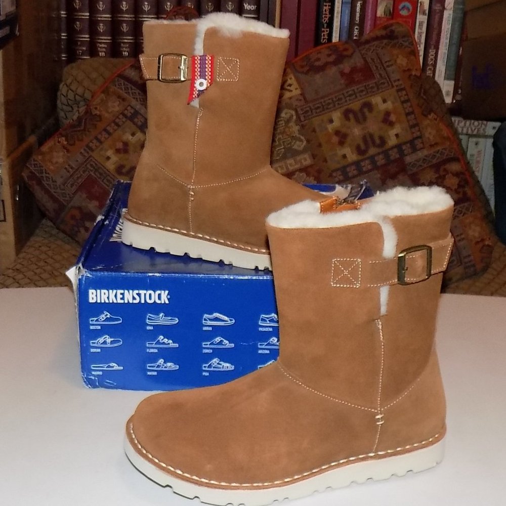 Birkenstock Women's Tan Suede Shearling-Lined Winter Boots - Picture 8 of 16